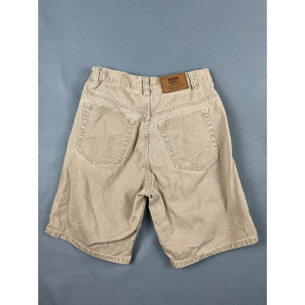 Route 66 Relaxed Fit Walking Shorts Gorpcore Streetwear Vintage‎ Khaki Cotton 30